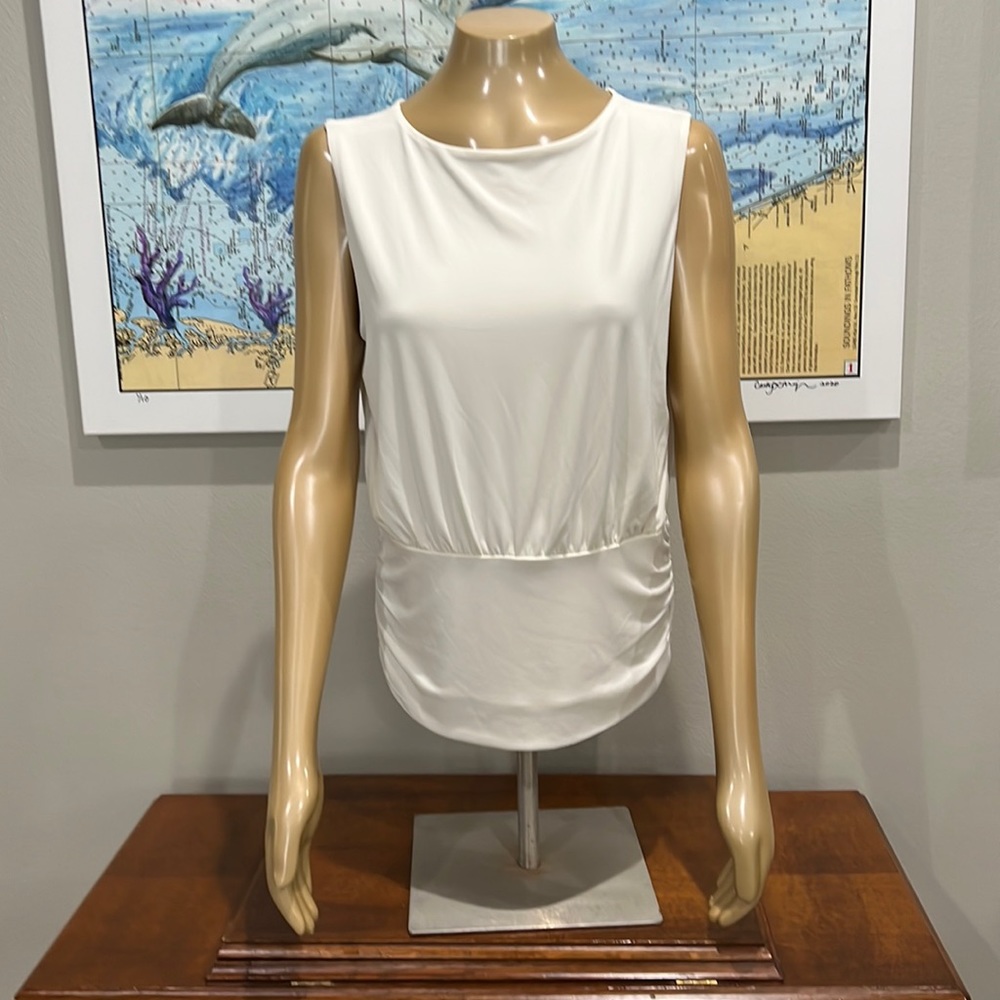 Ivory Rouched Express Top, Size L